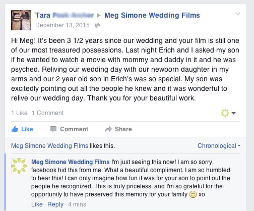 Priceless Wedding Testimonial