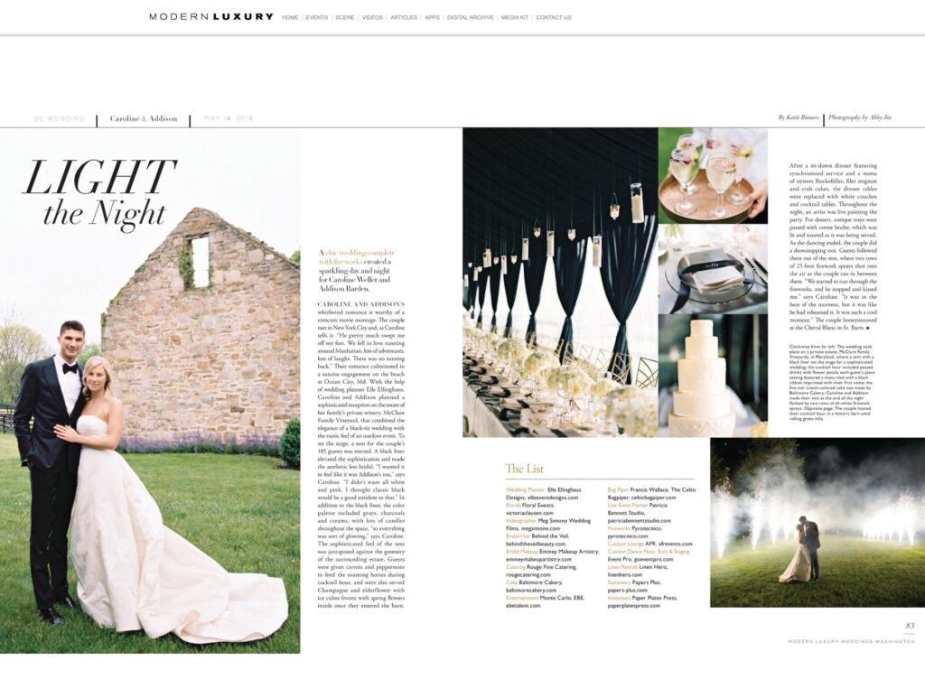 Modern Luxury Weddings Washington Maryland with Elle Ellinghaus Designs - Meg Simone Films