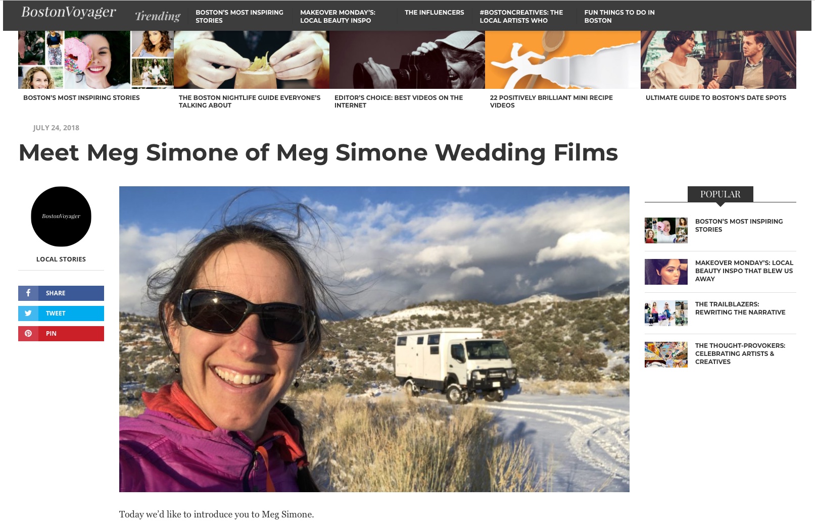 BostonVoyager Feature of Meg Simone