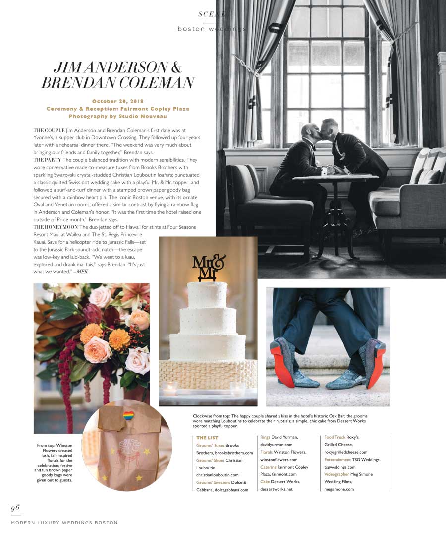 Boston Wedding Featured on Modern Luxury Weddings