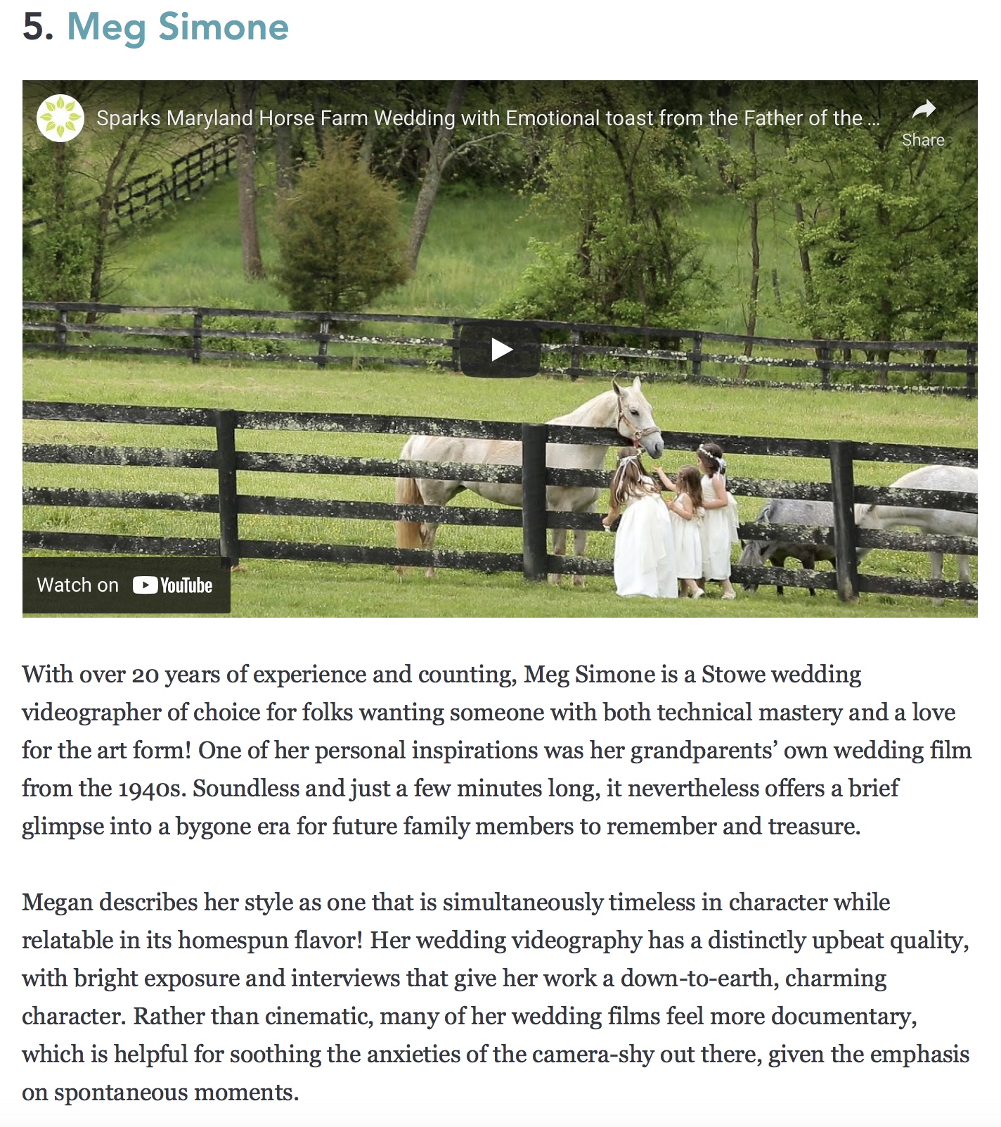 Fun write up in Peerspace article on Stowe, VT Wedding Videographers