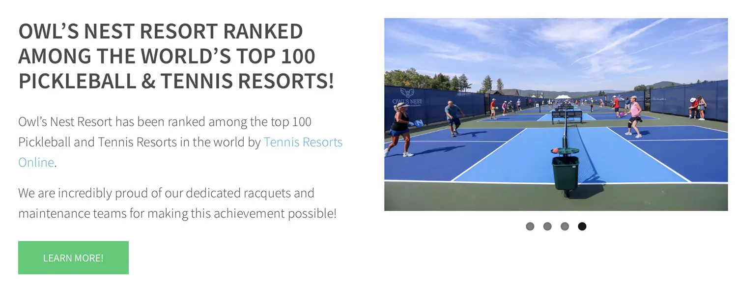 Owls Nest Resort Wedding Pickleball Courts